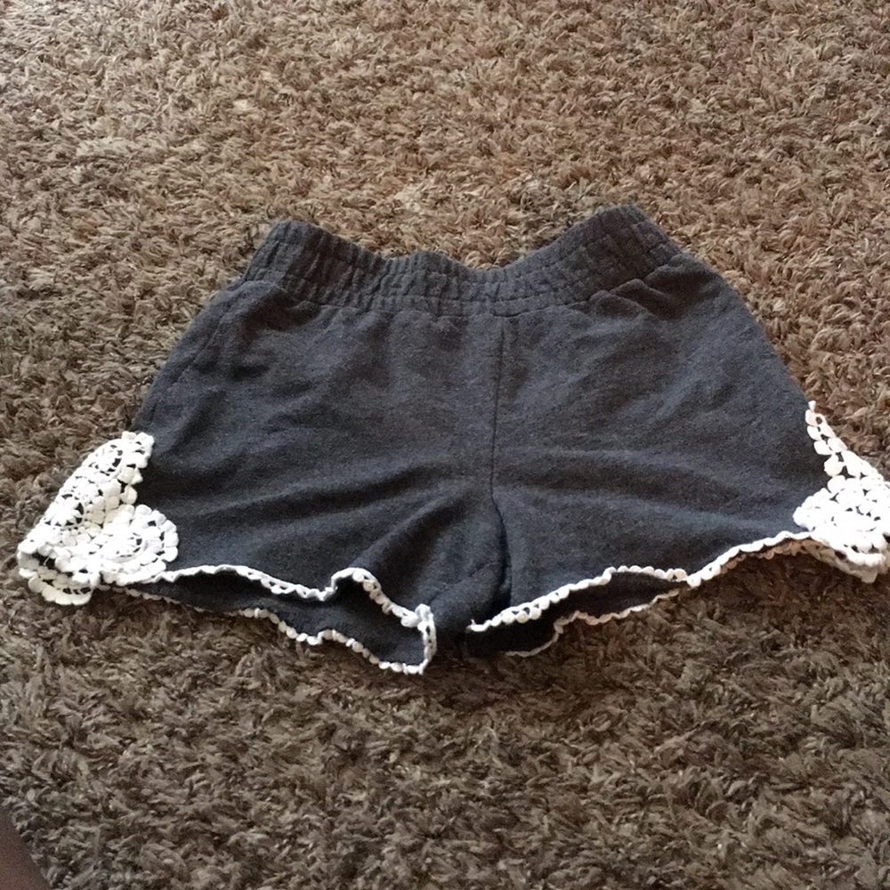Grey and white laced shorts(girls 10/12)